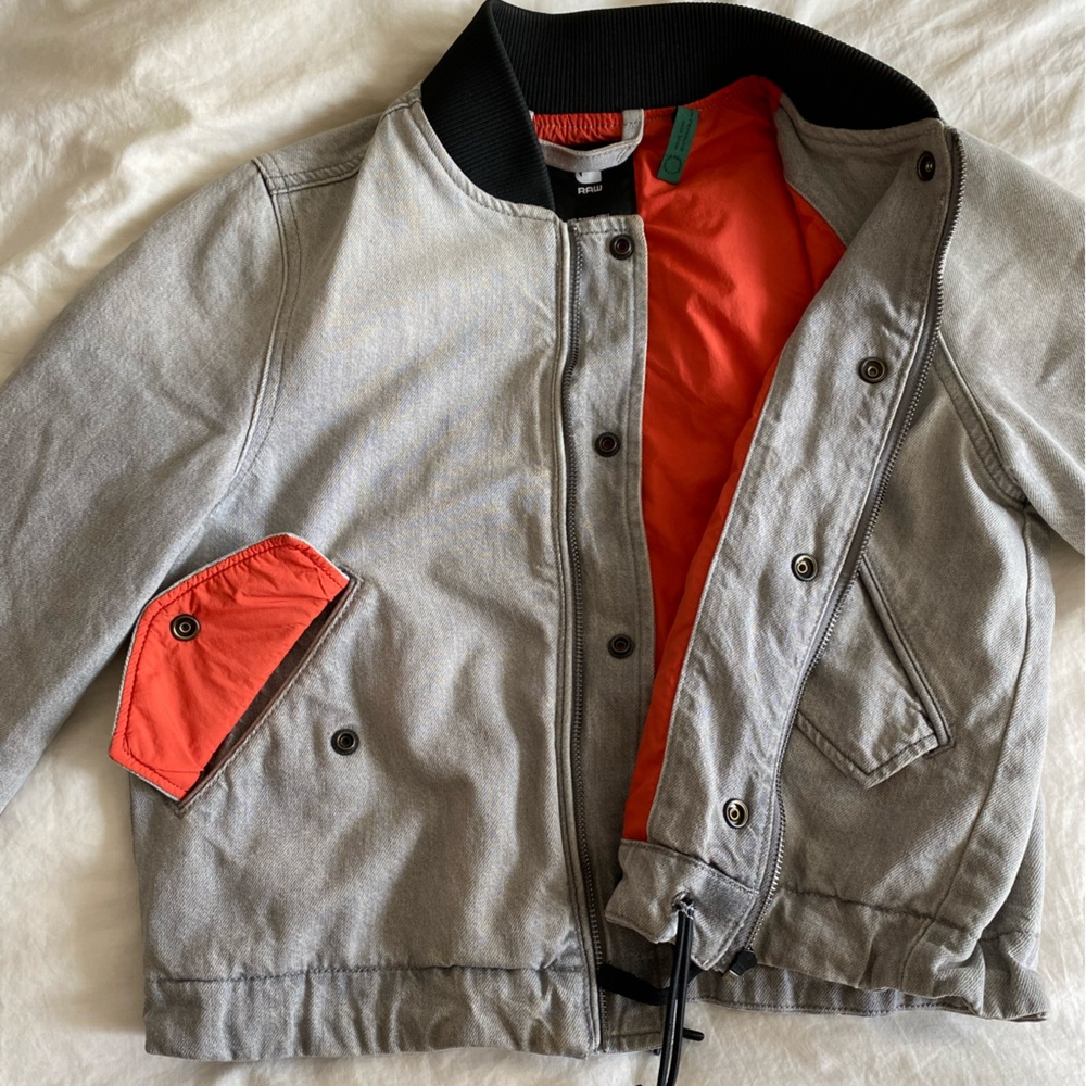 G-Star Gray Denim Bomber Jacket